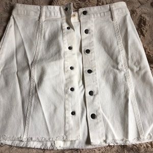 Button up white Jean skirt